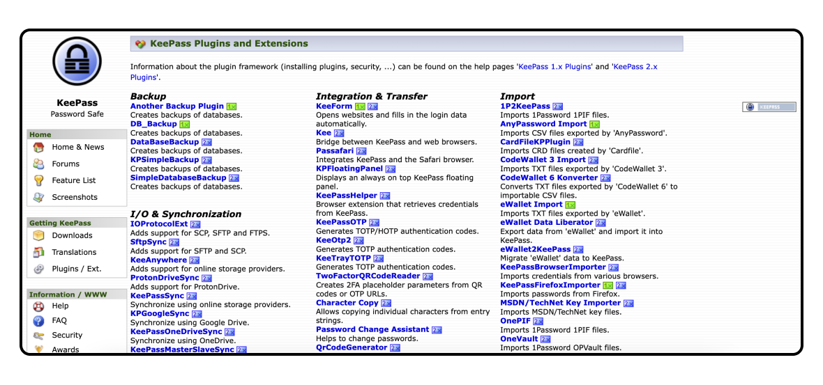 Плагины KeePass